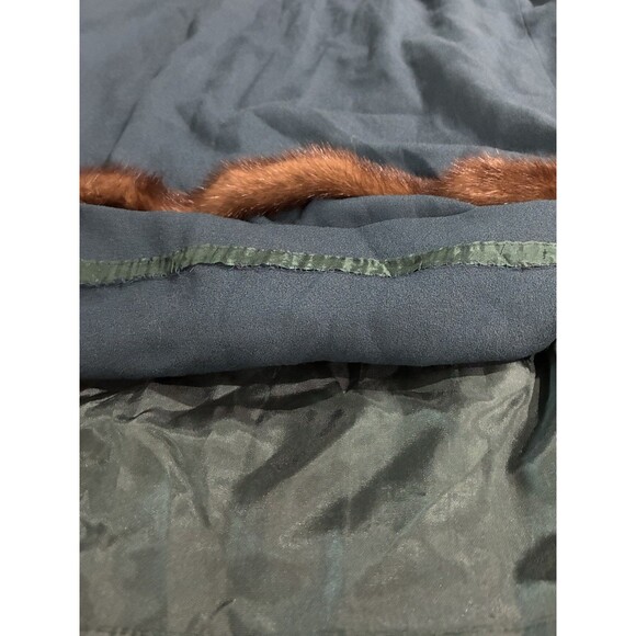 Lily & Taylor Wool Skirt 20 Blue Fur Trim Hem Vintage Mod Style Made USA - Picture 4 of 7